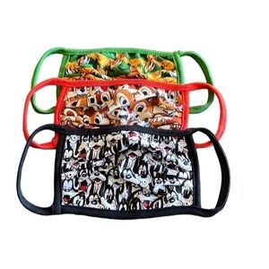 Three Disney characters child’s cloth face masks